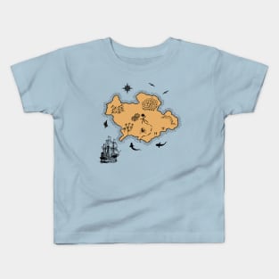 Treasure pirate map Kids T-Shirt